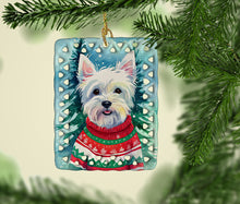 Load image into Gallery viewer, Westie Christmas Porcelain Ornament