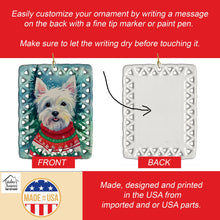 Load image into Gallery viewer, Westie Christmas Porcelain Ornament