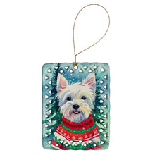 Load image into Gallery viewer, Westie Christmas Porcelain Ornament