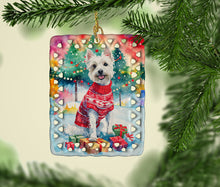 Load image into Gallery viewer, Westie Christmas Porcelain Ornament