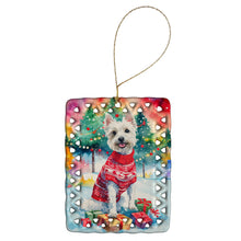 Load image into Gallery viewer, Westie Christmas Porcelain Ornament