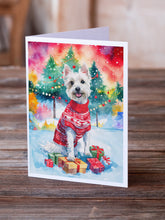 Load image into Gallery viewer, Westie Christmas Greeting Cards - Blank Note Cards – 8-Pack of Artist-Designed Cards with Envelopes