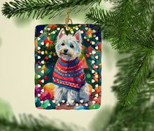Load image into Gallery viewer, Westie Christmas Porcelain Ornament