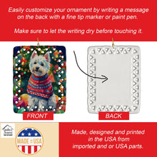 Load image into Gallery viewer, Westie Christmas Porcelain Ornament