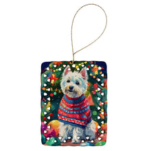 Load image into Gallery viewer, Westie Christmas Porcelain Ornament