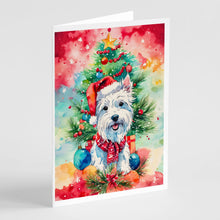 Load image into Gallery viewer, Westie Christmas Greeting Cards - Blank Note Cards – 8-Pack of Artist-Designed Cards with Envelopes