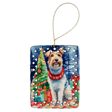 Load image into Gallery viewer, Wire Fox Terrier Christmas Porcelain Ornament