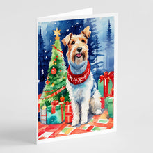 Load image into Gallery viewer, Wire Fox Terrier Christmas Greeting Cards - Blank Note Cards – 8-Pack of Artist-Designed Cards with Envelopes