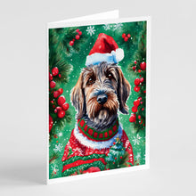 Load image into Gallery viewer, Wirehaired Pointing Griffon Christmas Greeting Cards - Blank Note Cards – 8-Pack of Artist-Designed Cards with Envelopes