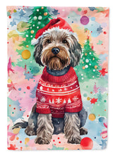 Load image into Gallery viewer, Wirehaired Pointing Griffon Christmas Garden Flag – Cozy Dog Holiday Decor with Tree &amp; Presents