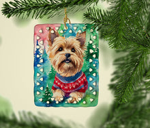 Load image into Gallery viewer, Yorkshire Terrier Yorkie Christmas Porcelain Ornament