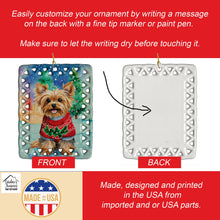 Load image into Gallery viewer, Yorkshire Terrier Yorkie Christmas Porcelain Ornament