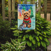 Load image into Gallery viewer, Yorkshire Terrier Yorkie Christmas Garden Flag – Cozy Dog Holiday Decor with Tree &amp; Presents