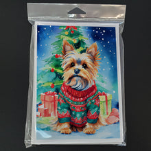 Load image into Gallery viewer, Yorkshire Terrier Yorkie Christmas Greeting Cards - Blank Note Cards – 8-Pack of Artist-Designed Cards with Envelopes