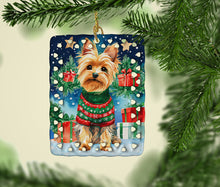 Load image into Gallery viewer, Yorkshire Terrier Yorkie Christmas Porcelain Ornament
