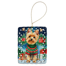Load image into Gallery viewer, Yorkshire Terrier Yorkie Christmas Porcelain Ornament