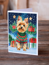 Load image into Gallery viewer, Yorkshire Terrier Yorkie Christmas Greeting Cards - Blank Note Cards – 8-Pack of Artist-Designed Cards with Envelopes