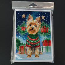 Load image into Gallery viewer, Yorkshire Terrier Yorkie Christmas Greeting Cards - Blank Note Cards – 8-Pack of Artist-Designed Cards with Envelopes