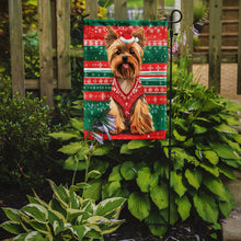 Load image into Gallery viewer, Yorkshire Terrier Yorkie Christmas Garden Flag – Cozy Dog Holiday Decor with Tree &amp; Presents