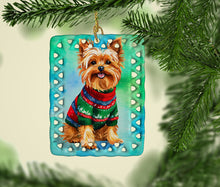 Load image into Gallery viewer, Yorkshire Terrier Yorkie Christmas Porcelain Ornament