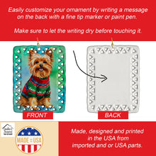 Load image into Gallery viewer, Yorkshire Terrier Yorkie Christmas Porcelain Ornament
