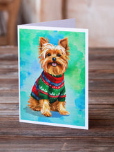 Load image into Gallery viewer, Yorkshire Terrier Yorkie Christmas Greeting Cards - Blank Note Cards – 8-Pack of Artist-Designed Cards with Envelopes