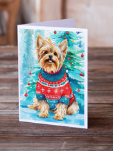 Load image into Gallery viewer, Yorkshire Terrier Yorkie Christmas Greeting Cards - Blank Note Cards – 8-Pack of Artist-Designed Cards with Envelopes