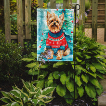 Load image into Gallery viewer, Yorkshire Terrier Yorkie Christmas Garden Flag – Cozy Dog Holiday Decor with Tree &amp; Presents