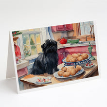 Load image into Gallery viewer, Affenpinscher Christmas Cookies Greeting Cards - Blank Note Cards – 8-Pack of Artist-Designed Cards with Envelopes