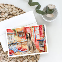 Load image into Gallery viewer, Afghan Hound Christmas Cookies Greeting Cards - Blank Note Cards – 8-Pack of Artist-Designed Cards with Envelopes