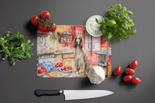 Load image into Gallery viewer, Afghan Hound Christmas Cookies Glass Cutting Boards – Durable, Decorative Kitchen Art