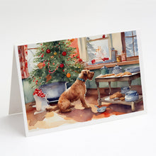 Load image into Gallery viewer, Airedale Terrier Christmas Cookies Greeting Cards - Blank Note Cards – 8-Pack of Artist-Designed Cards with Envelopes