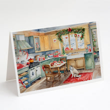 Load image into Gallery viewer, Alaskan Klee Kai Christmas Cookies Greeting Cards - Blank Note Cards – 8-Pack of Artist-Designed Cards with Envelopes