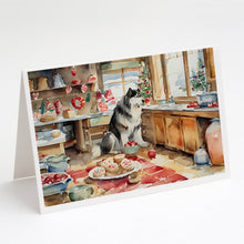 Load image into Gallery viewer, Alaskan Malamute Christmas Cookies Greeting Cards - Blank Note Cards – 8-Pack of Artist-Designed Cards with Envelopes