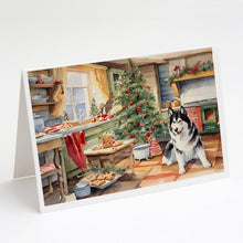 Load image into Gallery viewer, Alaskan Malamute Christmas Cookies Greeting Cards - Blank Note Cards – 8-Pack of Artist-Designed Cards with Envelopes