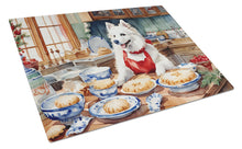 Load image into Gallery viewer, American Eskimo Christmas Cookies Glass Cutting Boards – Durable, Decorative Kitchen Art