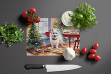 Load image into Gallery viewer, American Eskimo Christmas Cookies Glass Cutting Boards – Durable, Decorative Kitchen Art