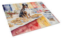 Load image into Gallery viewer, Australian Shepherd Christmas Cookies Glass Cutting Boards – Durable, Decorative Kitchen Art