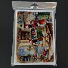 Load image into Gallery viewer, Basset Hound Christmas Cookies Greeting Cards - Blank Note Cards – 8-Pack of Artist-Designed Cards with Envelopes