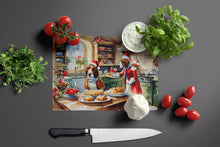 Load image into Gallery viewer, Basset Hound Christmas Cookies Glass Cutting Boards – Durable, Decorative Kitchen Art