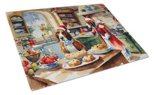 Load image into Gallery viewer, Basset Hound Christmas Cookies Glass Cutting Boards – Durable, Decorative Kitchen Art