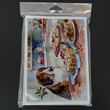 Load image into Gallery viewer, Basset Hound Christmas Cookies Greeting Cards - Blank Note Cards – 8-Pack of Artist-Designed Cards with Envelopes