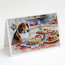 Load image into Gallery viewer, Basset Hound Christmas Cookies Greeting Cards - Blank Note Cards – 8-Pack of Artist-Designed Cards with Envelopes