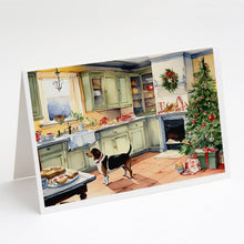 Load image into Gallery viewer, Basset Hound Christmas Cookies Greeting Cards - Blank Note Cards – 8-Pack of Artist-Designed Cards with Envelopes