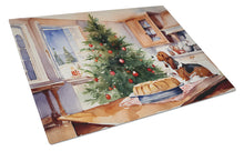 Load image into Gallery viewer, Basset Hound Christmas Cookies Glass Cutting Boards – Durable, Decorative Kitchen Art