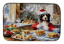 Load image into Gallery viewer, Bearded Collie Christmas Cookies Dish Drying Mat