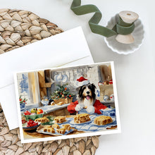 Load image into Gallery viewer, Bearded Collie Christmas Cookies Greeting Cards - Blank Note Cards – 8-Pack of Artist-Designed Cards with Envelopes