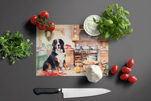 Load image into Gallery viewer, Bernese Mountain Dog Christmas Cookies Glass Cutting Boards – Durable, Decorative Kitchen Art