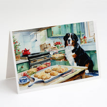 Load image into Gallery viewer, Bernese Mountain Dog Christmas Cookies Greeting Cards - Blank Note Cards – 8-Pack of Artist-Designed Cards with Envelopes