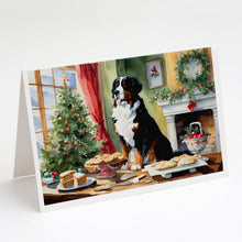 Load image into Gallery viewer, Bernese Mountain Dog Christmas Cookies Greeting Cards - Blank Note Cards – 8-Pack of Artist-Designed Cards with Envelopes